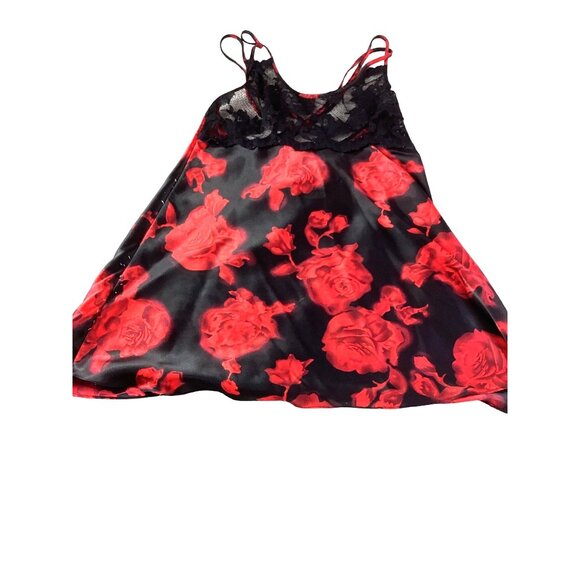 Womens Holiday Editions*Camisole Nightie Nighty*M*Red Roses*Valentines*Sissy*EUC - Picture 1 of 3